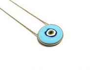 Baby Blue Wholesale Evil Eye Silver Necklace Ceramic Pendant