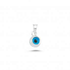 Blue Glass Beaded Evil Eye Pendant Wholesale Silver 925 5mm