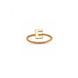 Letter E Initial Alphabet Turkish Rings Wholesale Rose Gold Silver