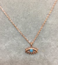 Blue Evil Eye Wholesale Necklace Rose Gold Plated Pendant