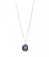 Dark Blue Glass Evil Eye Bead Wholesale Turkish Silver Necklace