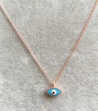 Turquise Evil Eye Mini Necklace Wholesale Silver 925