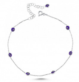 Anklet Evil Eye Beads Charm Wholesale Turkish Silver