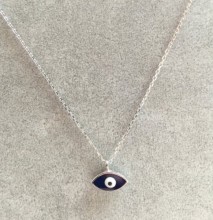 Dark Blue Evil Eye Mini Necklace Pendant Wholesale Silver 925