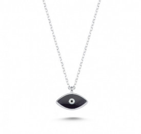Dark Blue Evil Eye Mini Necklace Pendant Wholesale Silver 925