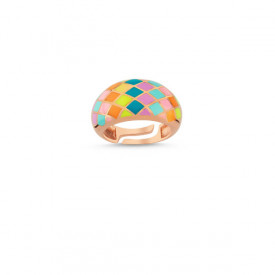Multicolor Enamel Ring Wholesale Turkish Handmade Sterling Silver 925 Adjustable Size.