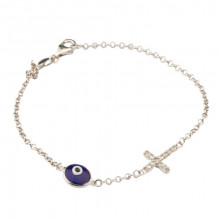 Wholesale Cross Design Turkish Evil Eye Silver Bracelet