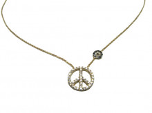 Wholesale Peace Sign Evil Eye Silver Turkish Necklace