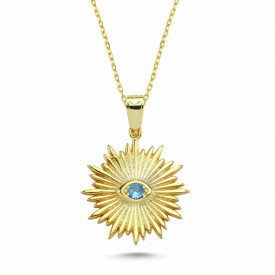 Wholesale Turkish Sunburst Evil Eye Necklace
