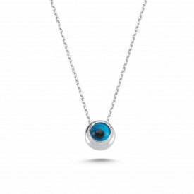 Blue Beaded Evil Eye Silver Wholesale Necklace Pendant