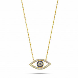 Cz Evil Eye Turkish Necklace Wholesale Silver 925