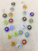 Multicolor Beaded Turkish Wholesale Evil Eye Silver Bracelet
