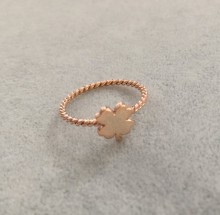 Turkish Rings Wholesale Minimal Clover Design Rose Gold Silver