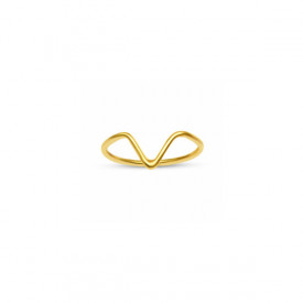 Turkish Rings Wholesale Minimal V Design Yellow Gold Plated