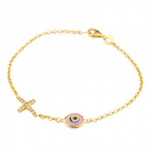 Wholesale Cross Design Turkish Evil Eye Silver Bracelet