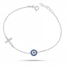 Wholesale Cross Design Turkish Evil Eye Silver Bracelet
