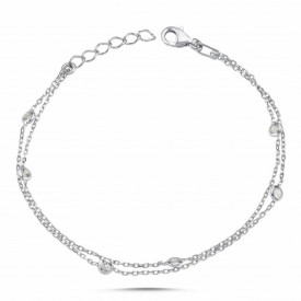 Wholesale CZ Chain Turkish Silver Bracelet