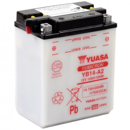 Baterie moto Yuasa YuMicron 12V 14Ah, 175A YB14-A2 (DC)