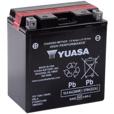 Baterie moto Yuasa AGM 12V 18Ah, 270A YTX20CH-BS (CP)