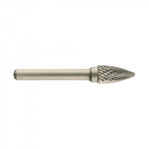 Freza din carbura de tungsten forma G - arcuita cu cap ascutit, tais dublu (incrucisat) tip D