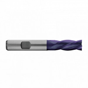 Freza HSS-E Co8 TiAIN, Tip N, DIN 844K, scurta, prindere cilindrica conform DIN 1835 B, punct de centrare, 4 si 6 taisuri