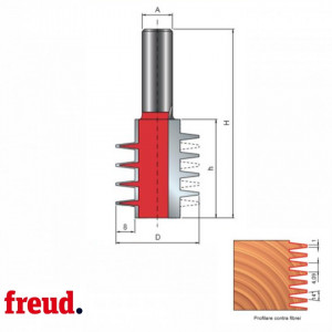 Freza profilata pentru imbinari in dinti, placata CMS, Z2, cu coada - 99-