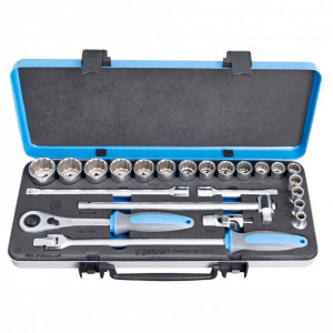 Trusa capete chei tubulare 1/2" in cutie metalica - 190BI12P23IN