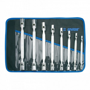 Set de chei tubulare dublu articulate in husa - 202/1CT