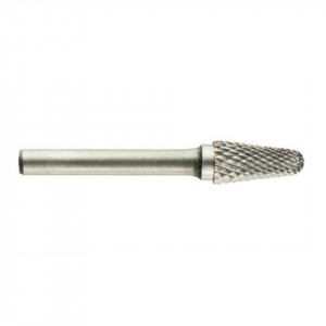 Freza din carbura de tungsten forma L - conica cu cap rotunjit, tais dublu (incrucisat) tip D