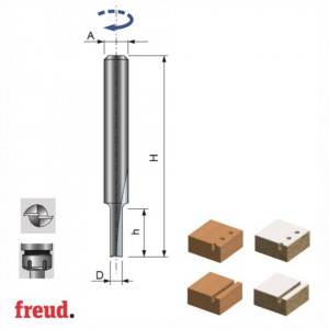 Freza din carbura solida, cu doua muchii drepte, coada 6 mm - R006M-
