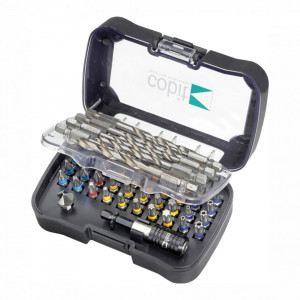 Trusa 50 biti, burghie si accesorii cu inel de identificare - 02222