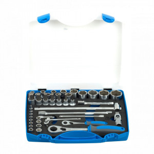 Trusa capete chei tubulare 1/2" si 1/4" in cutie de plastic - 190BI6P43