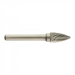Freza din carbura de tungsten forma G - arcuita cu cap ascutit, ascutire dubla tip D