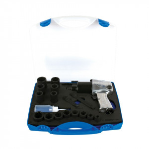 Pistol pneumatic si set de capete chei tubulare 1/2" in cutie de plastic - 1565
