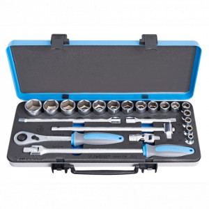 Trusa capete chei tubulare 1/2" in cutie metalica - 190BI6P22IN