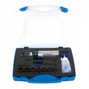 Antrenor reversibil pneumatic si set de capete chei tubulare 3/8" in cutie plastic - 1535