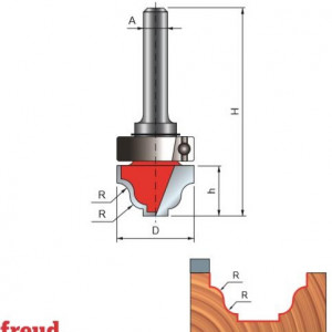 Freza cilindro frontala profilata sinusoidal, cu tesire sus, cu rulment copier superior, placata CMS, Z2, cu coada - 39-