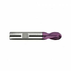 Freza din carbura cu cap sferic, Tip N, scurta, prindere cilindrica conform DIN 6535 B, punct de centrare, 2 taisuri