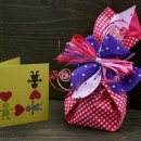 Gift wrapping and a greeting card
