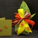 Gift wrapping and a greeting card