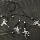 Women's Bracelet, Necklace & Earrings Set - Monkeys