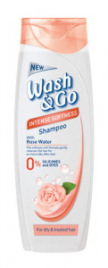 Sampon Wash&Go cu apa trandafiri pentru par uscat, 400 ml