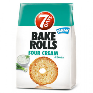 Rondele de paine cu aroma de smantana si ceapa Bake Rolls 80g 7Days