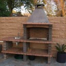 Barbecue fixe en pierre reconstituée pour jardin AV370F