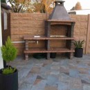 Barbecue fixe en pierre reconstituée pour jardin AV370F