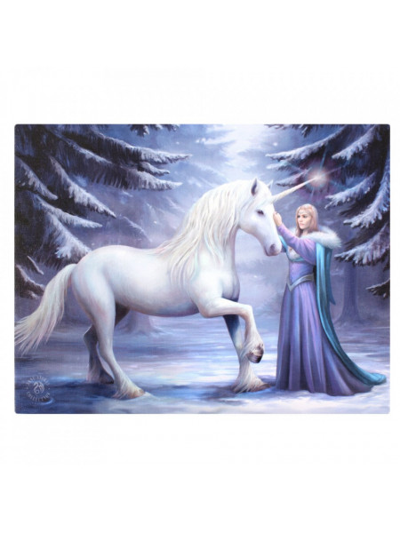 Tablou canvas zana si unicorn, Magie Pura 19x25cm - Anne Stokes