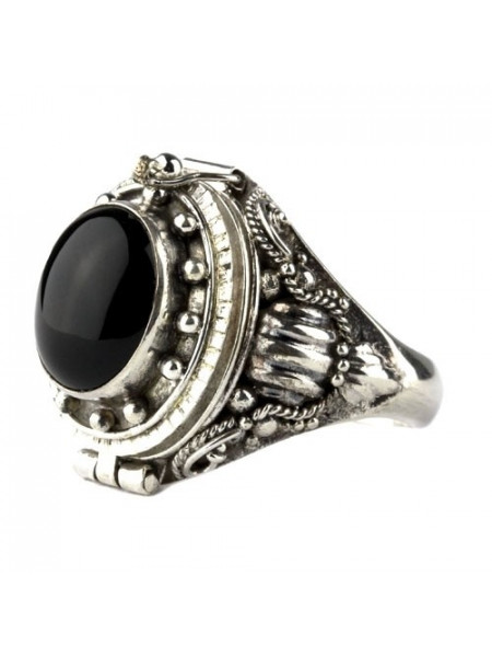 Inel argint Poison Ring cu onix R166O
