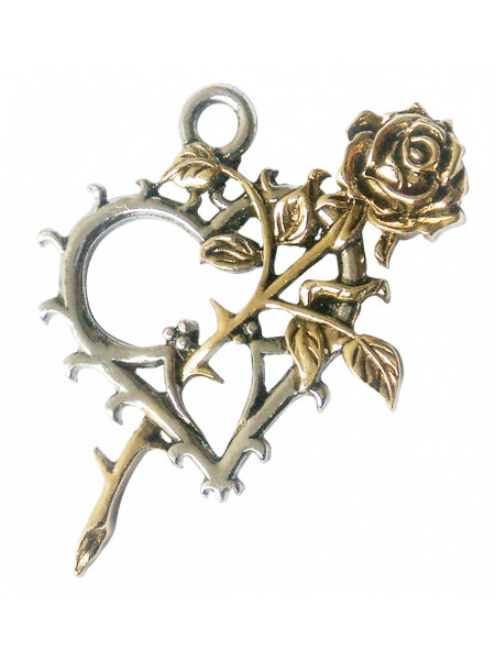 Pandantiv cu lantisor Copiii Noptii - Trandafirul nemuritorilor, placat cu argint, 3 cm