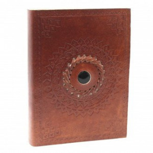 Agenda / Jurnal cu coperti din piele cu piatra semipretioasa Onyx(17x12 cm)