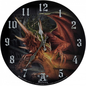 Ceas de perete din lemn Draco Basilika - Alchemy 34cm